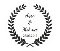 Siyah Çelenk Nikah Sticker